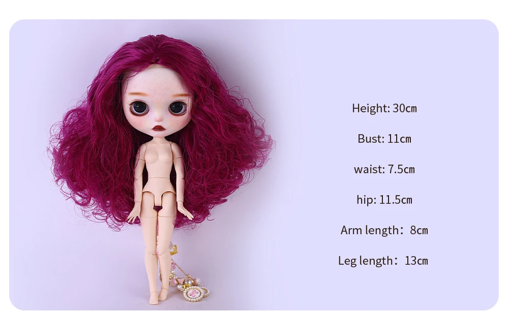 Lucia – Premium Custom Neo Blythe Doll with Purple Hair, White Skin & Matte Cute Face 3 Lucia – Premium Custom Neo Blythe Doll with Purple Hair, White Skin & Matte Cute Face 3