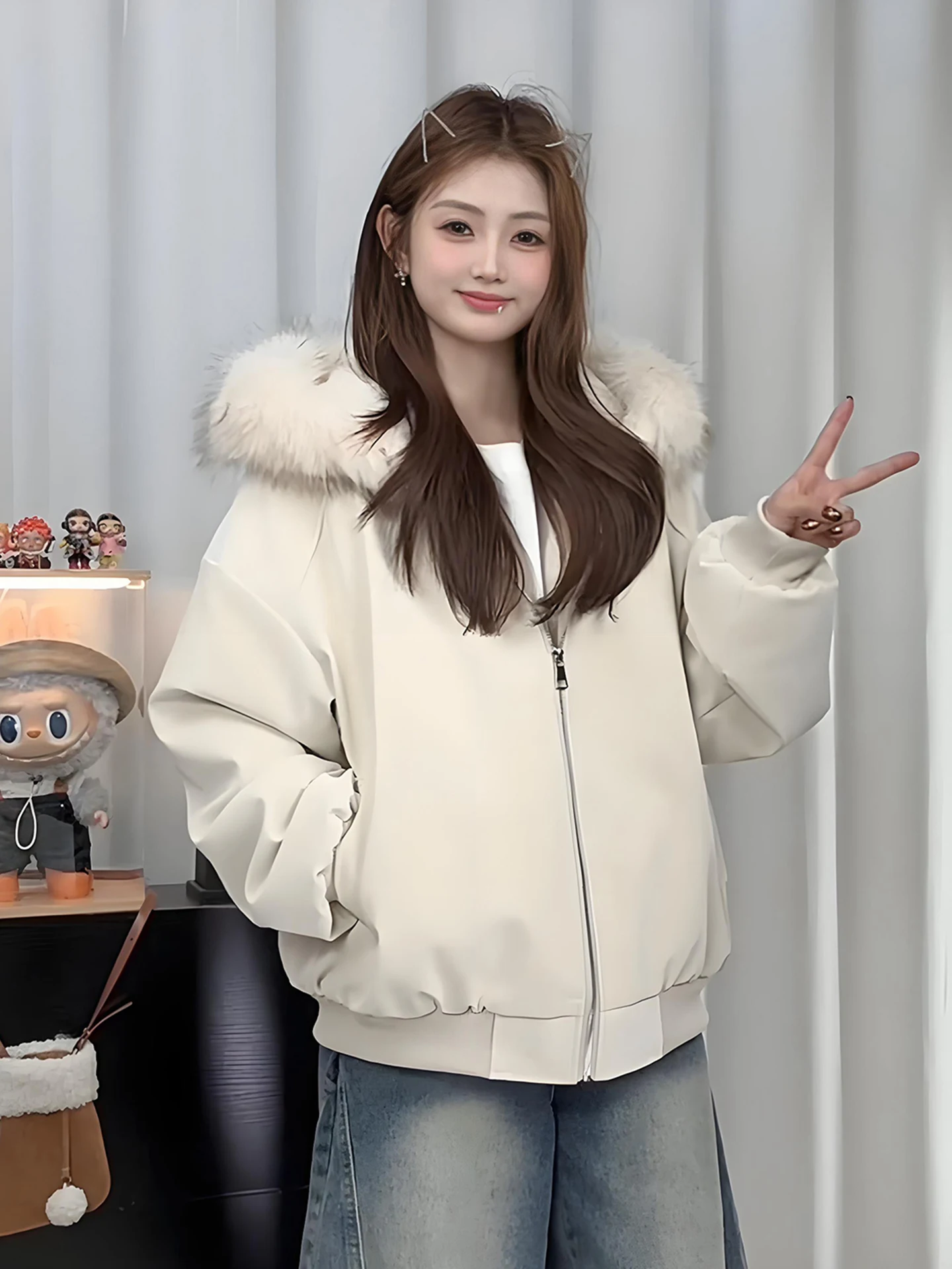 American Retro Thickened Faux Leather Coat with Large Fur Collar for Men And Women Warm Cotton Clothes with Hood for Winter
American Retro Thickened Faux Leather Coat with Large Fur Collar for Men And Women Warm Cotton Clothes with Hood for Winter