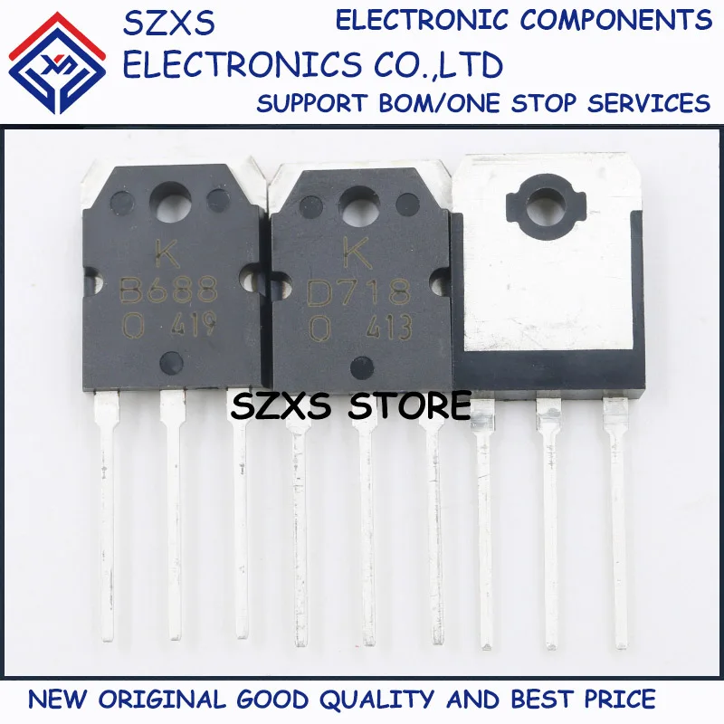 New Original 10Pairs KTB688 B688 + KTD718 D718 TO-3P Audio Amplifier Transistor In Stock Electronic Components Good Quality
New Original 10Pairs KTB688 B688 + KTD718 D718 TO-3P Audio Amplifier Transistor In Stock Electronic Components Good Quality
