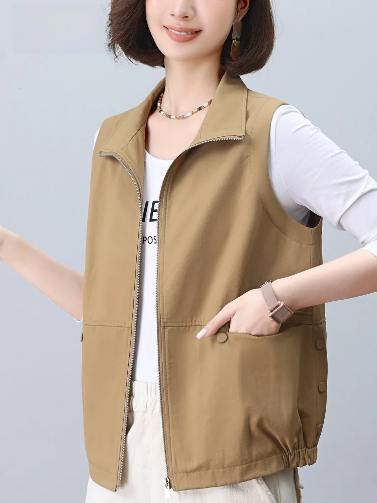 Casual Oversized ort Vest Women's Outerwear Cotton Blend Zipper Collar Bal Tank Top for Middle-Aged And ly
Casual Oversized ort Vest Women's Outerwear Cotton Blend Zipper Collar Bal Tank Top for Middle-Aged And ly