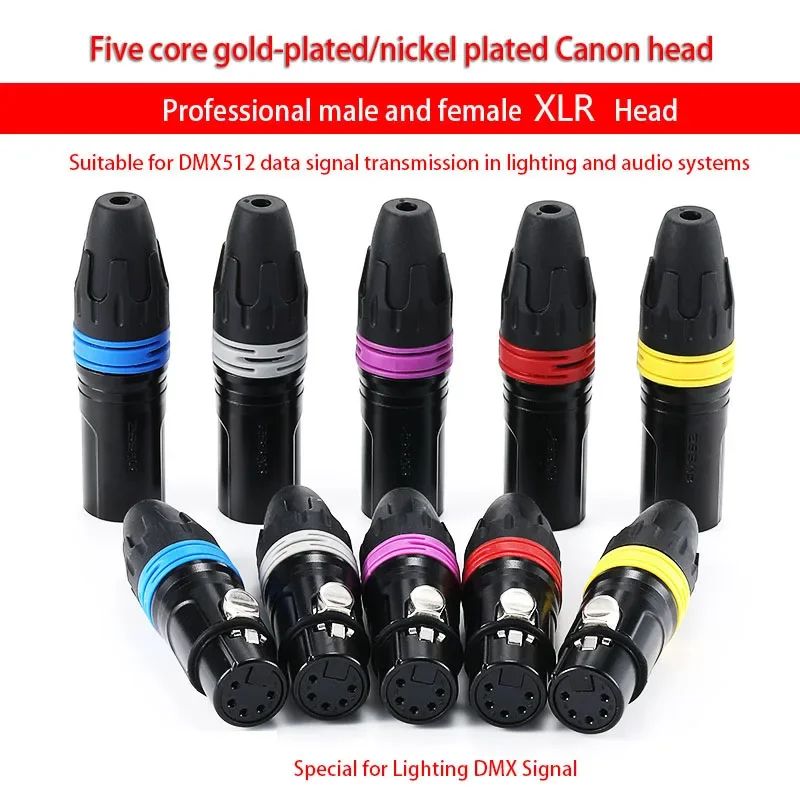 5 pin XLR Male / Female Microphone Audio SpeakersDMX512 Signal Control Wire Plug Connectors 5 pin XLR Male / Female Microphone
5 pin XLR Male / Female Microphone Audio SpeakersDMX512 Signal Control Wire Plug Connectors 5 pin XLR Male / Female Microphone