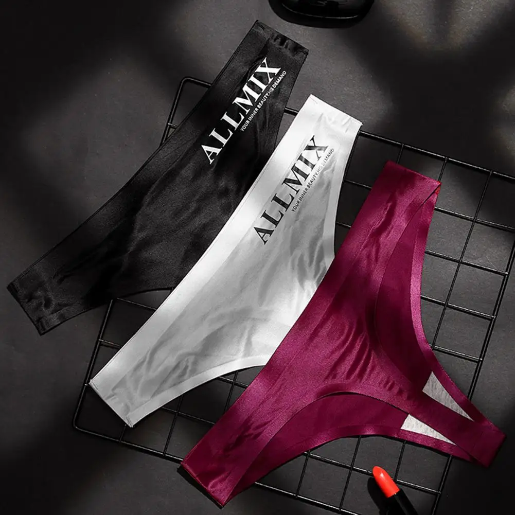 Women Sexy Thong Panties Ice Silk Low-waist Letter Print Seamless Solid Color Elastic Casual Briefs Female Underpants Lingerie
Women Sexy Thong Panties Ice Silk Low-waist Letter Print Seamless Solid Color Elastic Casual Briefs Female Underpants Lingerie