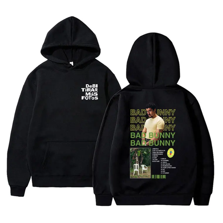 Bad Bunny 2025 New Album Hoodie DTMF Debí Tirar Más Fotos Graphic Sweatshirt Men Women Vintage Oversized Fleece Pullover Hoodies
Bad Bunny 2025 New Album Hoodie DTMF Debí Tirar Más Fotos Graphic Sweatshirt Men Women Vintage Oversized Fleece Pullover Hoodies