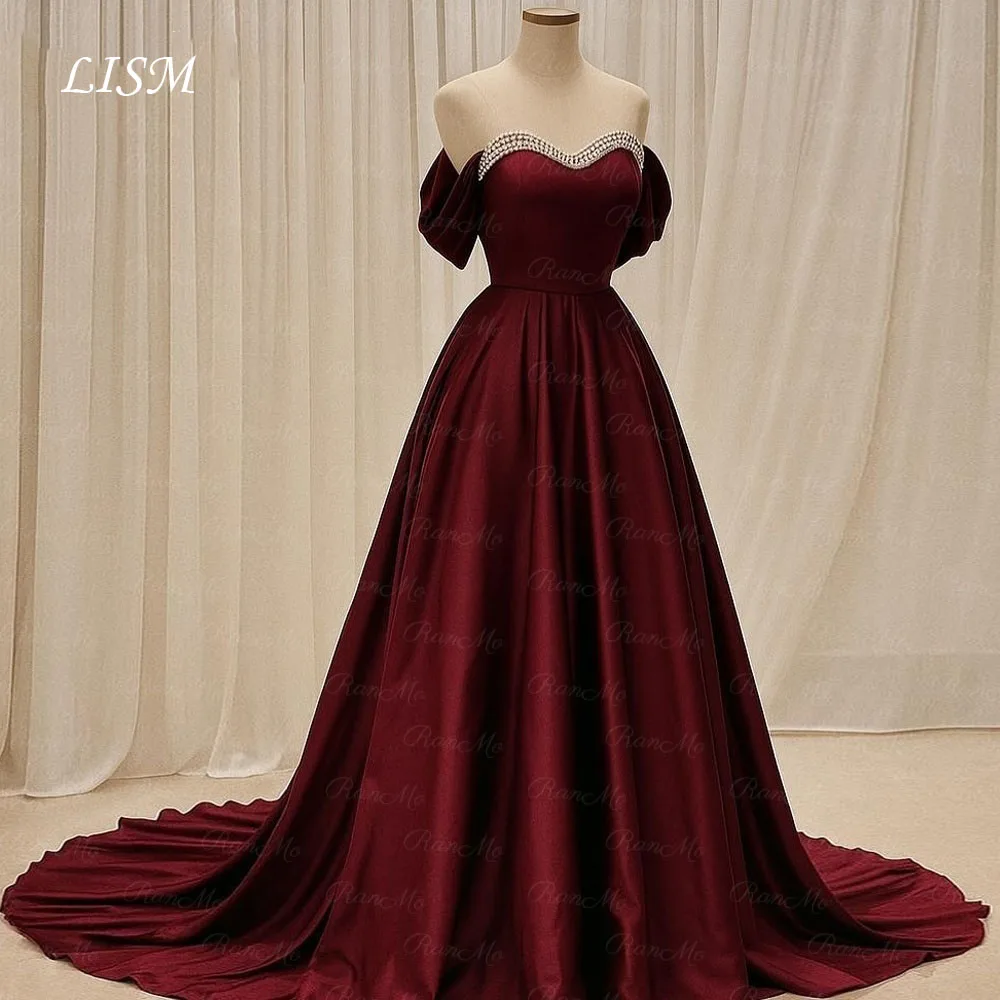 LISM Evening Dresses 2026 Satin Formal Party Dresses Off Shoulder A Line Prom Dress شارون سعيد فساتين سهره
LISM Evening Dresses 2026 Satin Formal Party Dresses Off Shoulder A Line Prom Dress شارون سعيد فساتين سهره
