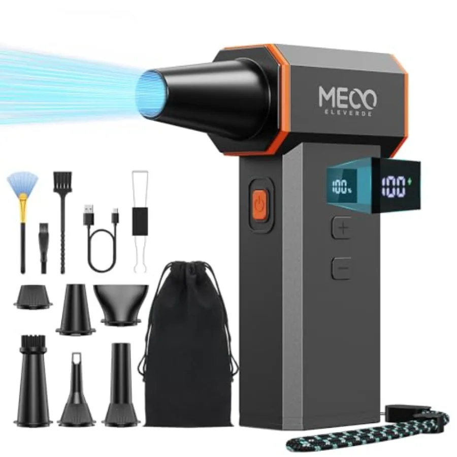 Electric Air Duster 220000 RPM 100 Stepless Levels Brushless Motor and LED Display Cordless Air Duster with Cleaning Kit Mini D
Electric Air Duster 220000 RPM 100 Stepless Levels Brushless Motor and LED Display Cordless Air Duster with Cleaning Kit Mini D