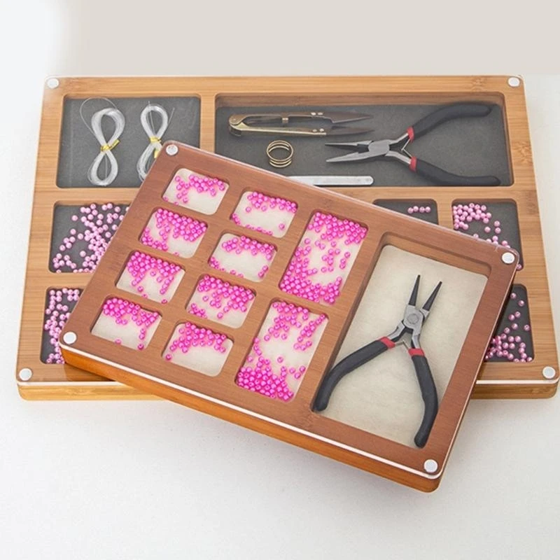 Multipurpose Wooden Beading Board Portable Wooden Beading Tray With Separate Spaces and Magnetic Lid For Tools Y08E
Multipurpose Wooden Beading Board Portable Wooden Beading Tray With Separate Spaces and Magnetic Lid For Tools Y08E
