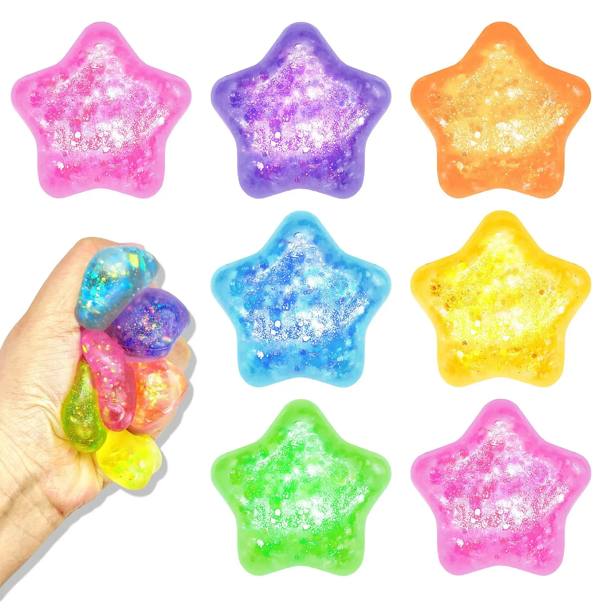 Slow Rebound Maltose Squishy Toy With Glitter Star Design Funny Stretch Mini Squeeze Ball Random 5Pcs Stress Relief Decompression Fidget Toy
Slow Rebound Maltose Squishy Toy With Glitter Star Design Funny Stretch Mini Squeeze Ball Random 5Pcs Stress Relief Decompression Fidget Toy