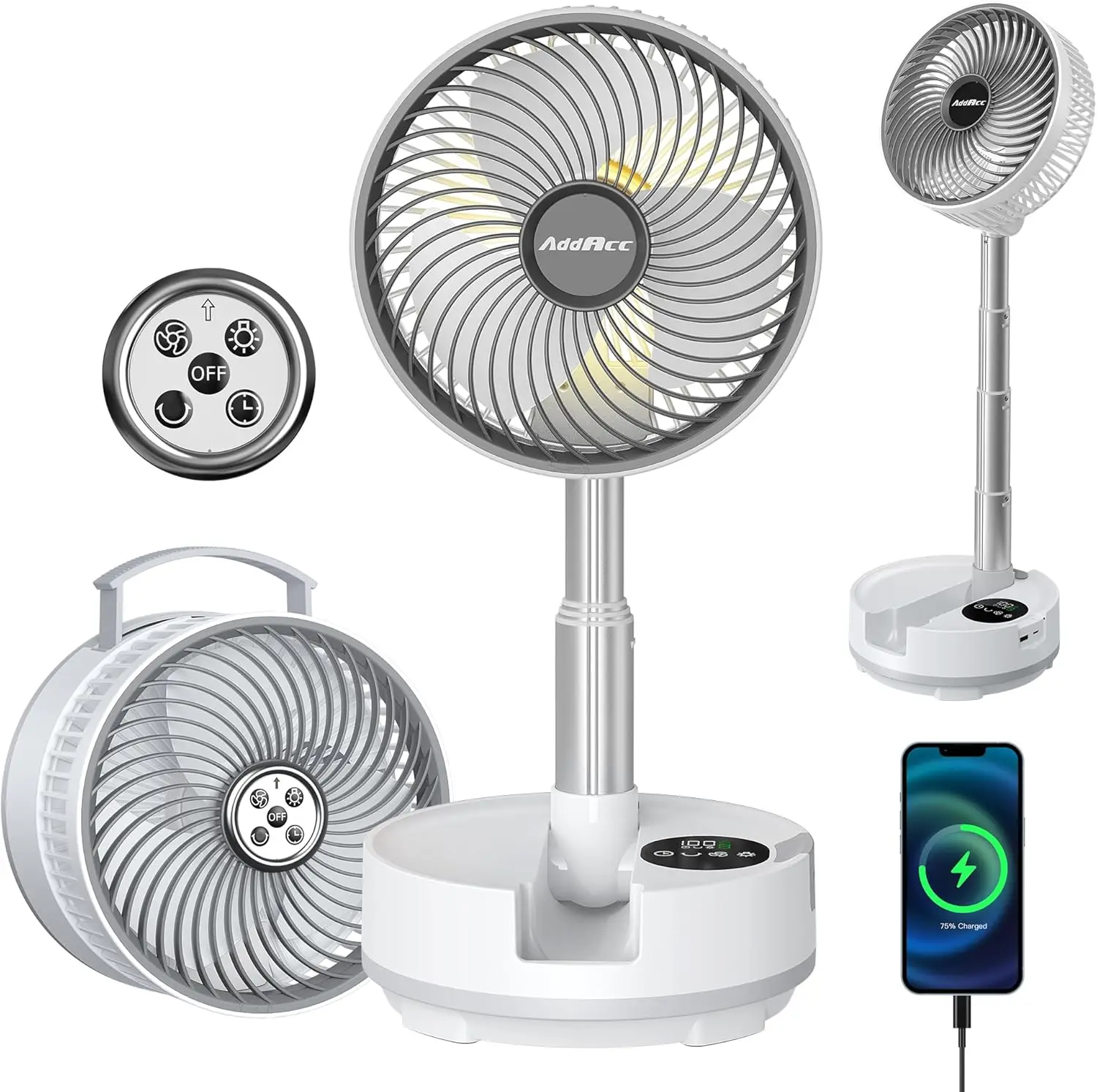 Portable Travel Fan, Foldable Standing Fan with 112H Run, 9 Speeds, Timer & Remote for Bedroom Outdoor
Portable Travel Fan, Foldable Standing Fan with 112H Run, 9 Speeds, Timer & Remote for Bedroom Outdoor