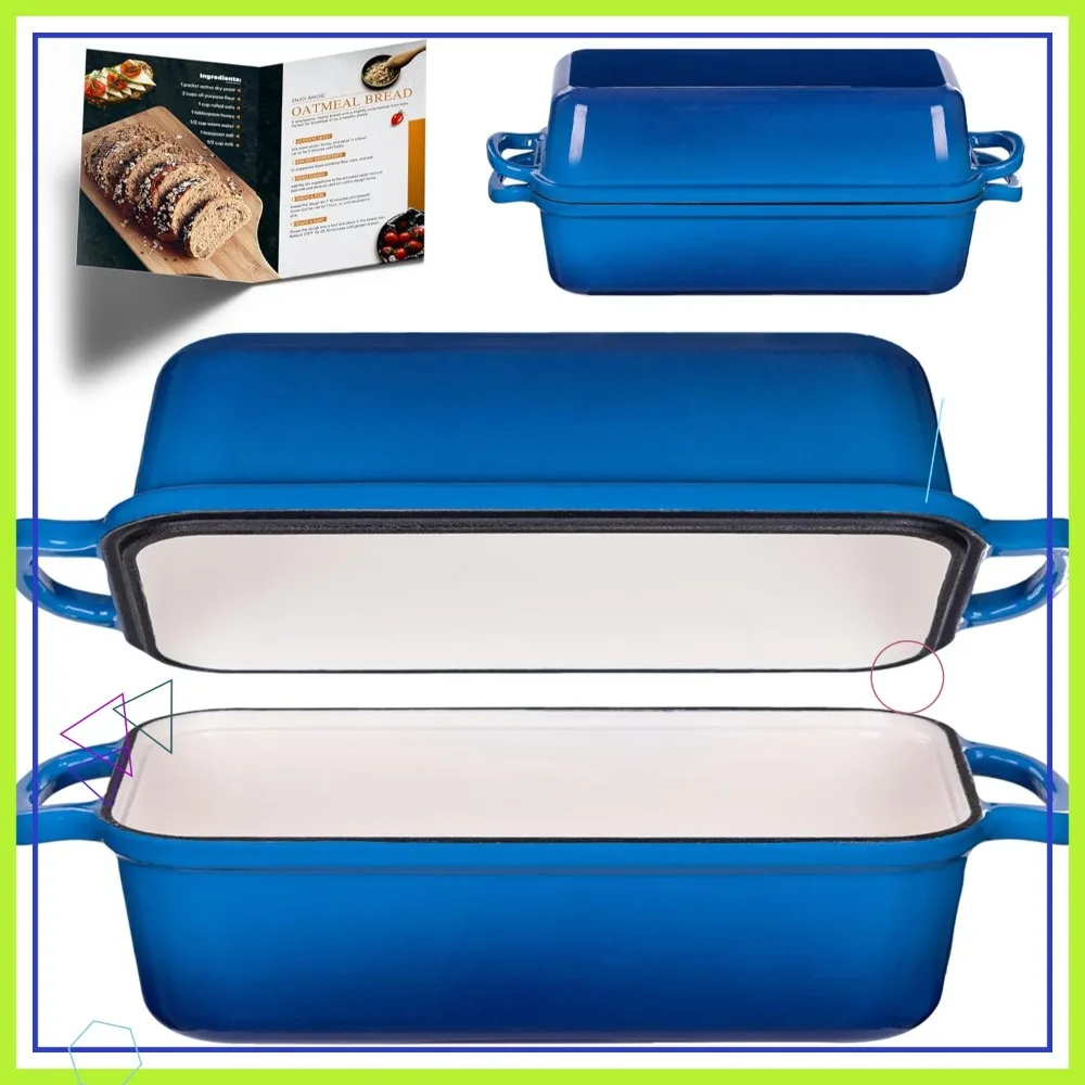 11x5 Inch Cast Iron Loaf Pan with Lid, Large Sourdough Bread Baking, Even Heat Distribution, 5.8Qt Marseille
11x5 Inch Cast Iron Loaf Pan with Lid, Large Sourdough Bread Baking, Even Heat Distribution, 5.8Qt Marseille