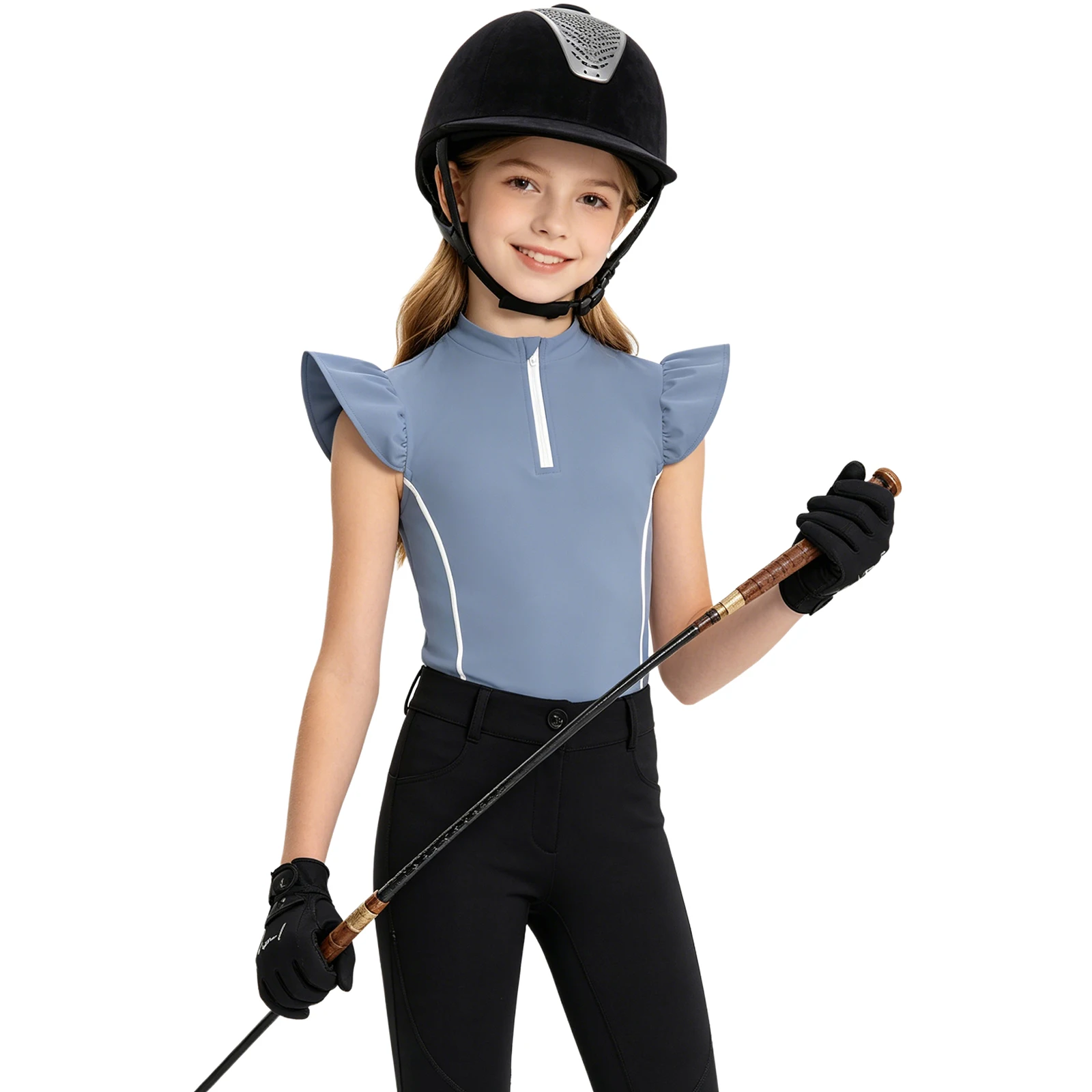 Kids Girls Horse Riding Shirt Ruffled Sleeves Quick Dry Half Zip Equestrian Sports Shirts Top Horsemanship Cycling Sportswear
Kids Girls Horse Riding Shirt Ruffled Sleeves Quick Dry Half Zip Equestrian Sports Shirts Top Horsemanship Cycling Sportswear