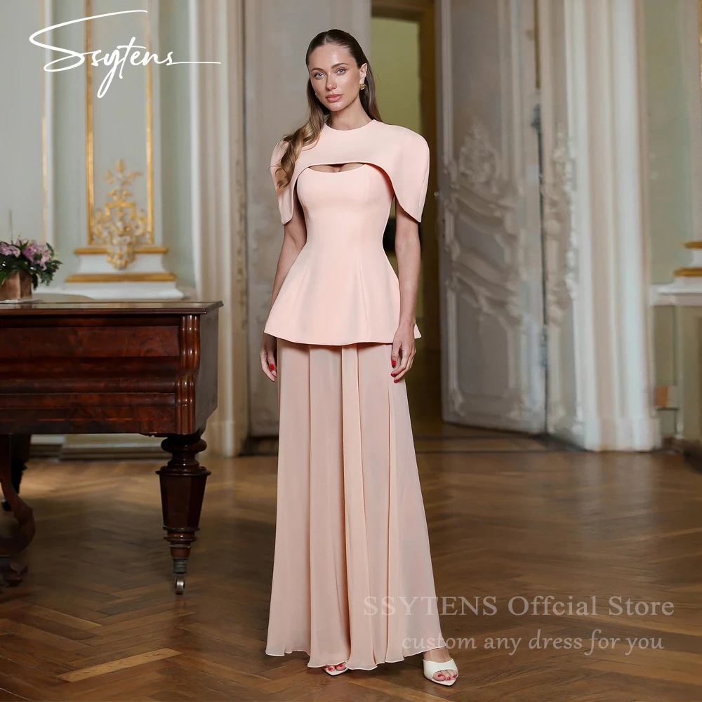 SSYTENS Saudi Arabia Long Length Evening Dresses Pink High Neck Robes De Soirée Cape Asymmetrical Vestidos Para Mujer Customized
SSYTENS Saudi Arabia Long Length Evening Dresses Pink High Neck Robes De Soirée Cape Asymmetrical Vestidos Para Mujer Customized