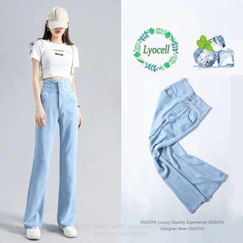 Plus Length 2026 Women's High Waist Flare Jeans Summer Thin Lyocell Fabric Three-Button Denim Pants Casual Long Trousers Girl
Plus Length 2026 Women's High Waist Flare Jeans Summer Thin Lyocell Fabric Three-Button Denim Pants Casual Long Trousers Girl