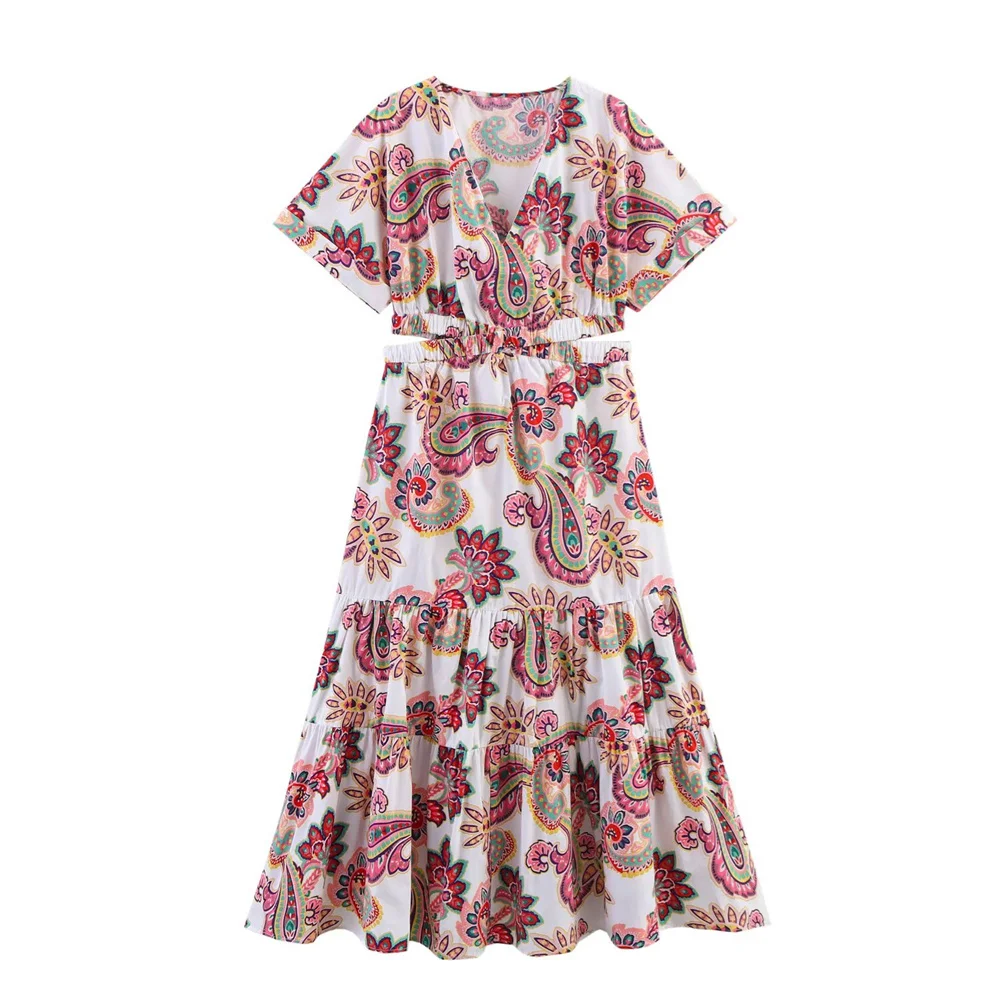 UNIZERA Women's Open Design Printed Dress V-neck Short Sleeve Decoration Spring/Summer New Casual Women's Wear
UNIZERA Women's Open Design Printed Dress V-neck Short Sleeve Decoration Spring/Summer New Casual Women's Wear