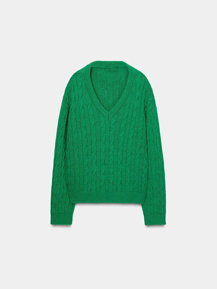 Модный универсальный вязаный свитер с V-образным вырезом и длинными рукавами, из восьмипрядной пряжи, новинка, женский, свободный крой, весна 2026
Модный универсальный вязаный свитер с V-образным вырезом и длинными рукавами, из восьмипрядной пряжи, новинка, женский, свободный крой, весна 2026