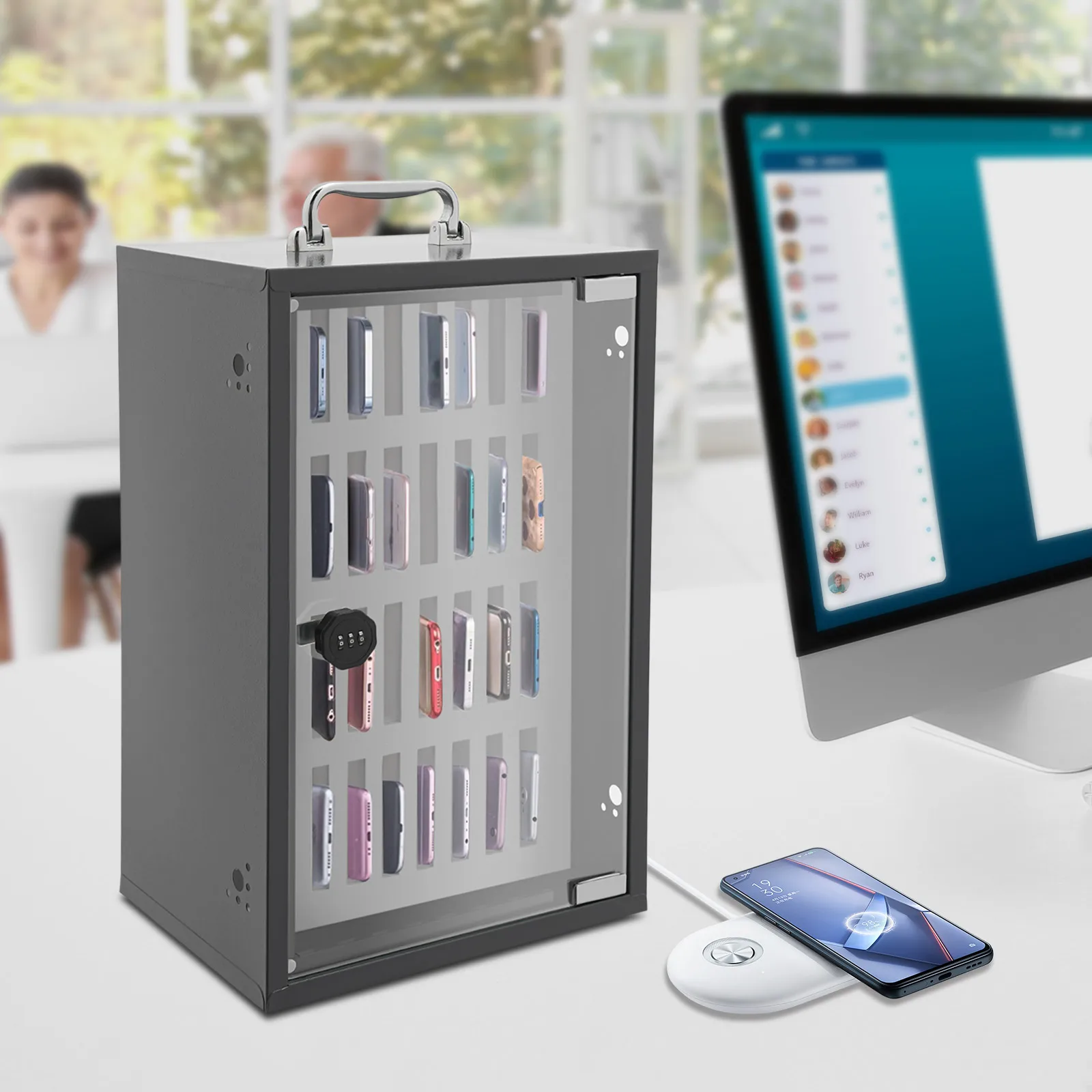 36 Slots Cell Phones Storage Cabinet Cell Phone Locker Cabinet with Labels 19.5*21*48cm
36 Slots Cell Phones Storage Cabinet Cell Phone Locker Cabinet with Labels 19.5*21*48cm