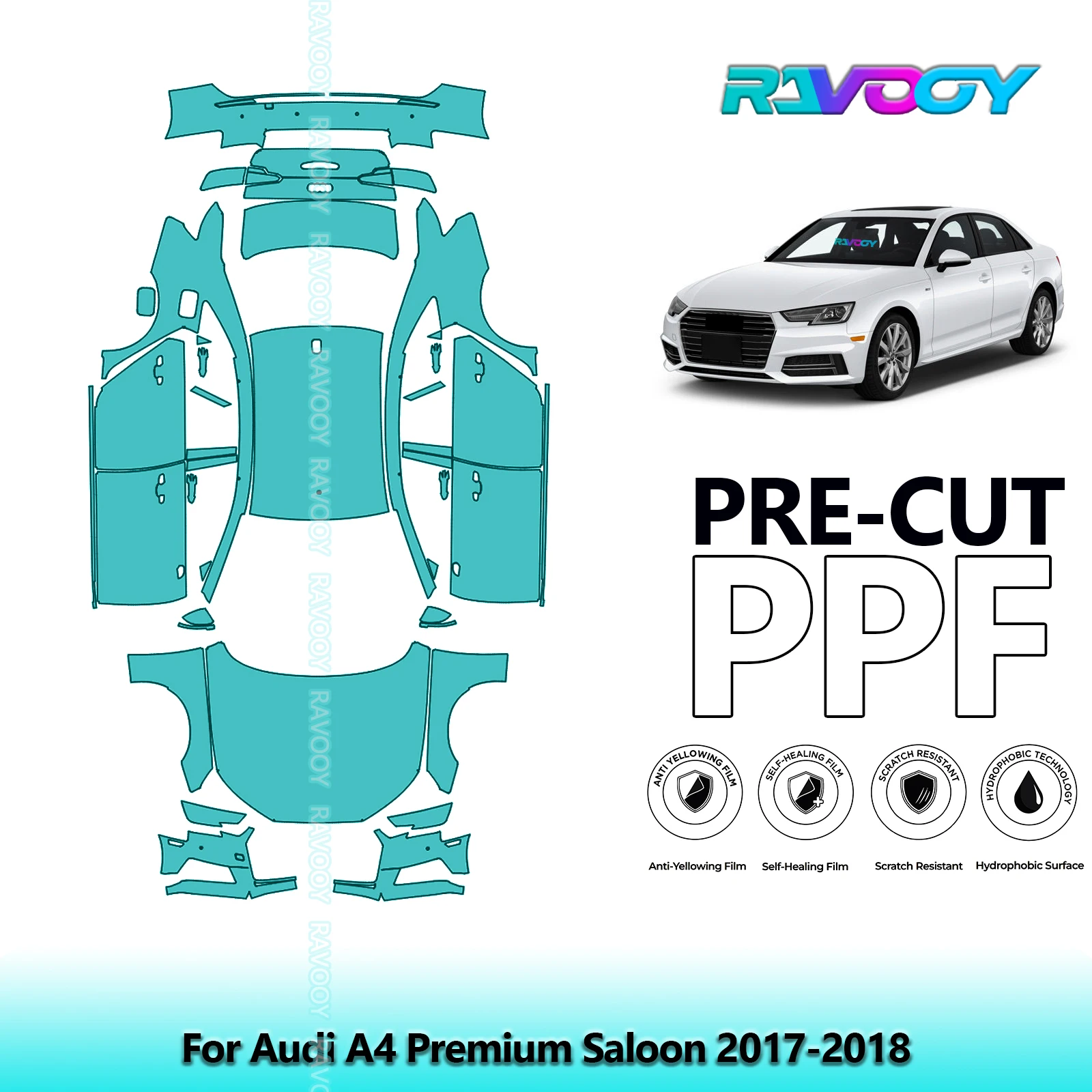 Full Vehicle Clear Bra Precut PPF Paint Protection Film For Audi A4 Premium Saloon 2017-2018
Full Vehicle Clear Bra Precut PPF Paint Protection Film For Audi A4 Premium Saloon 2017-2018