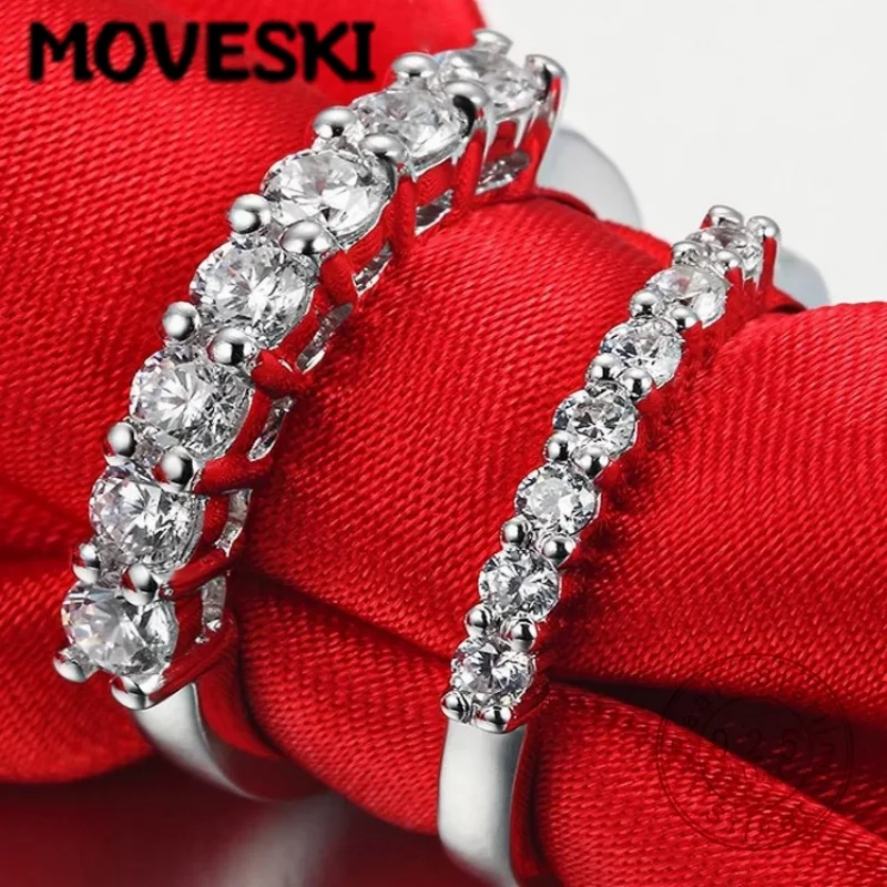 925 Sterling Silver 7-Stone Moissanite Eternity Ring | D Color VVS1 Round Cut Stackable Wedding Band for Women Bridal Jewelry
925 Sterling Silver 7-Stone Moissanite Eternity Ring | D Color VVS1 Round Cut Stackable Wedding Band for Women Bridal Jewelry