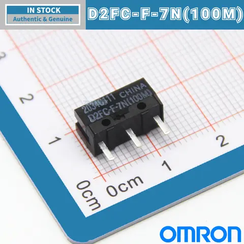 10pcs-100pcs D2FC-F-7N(100M) New Original Micro Switch OMRON White Dot Limit Switch Mouse Button Repair Wholesale