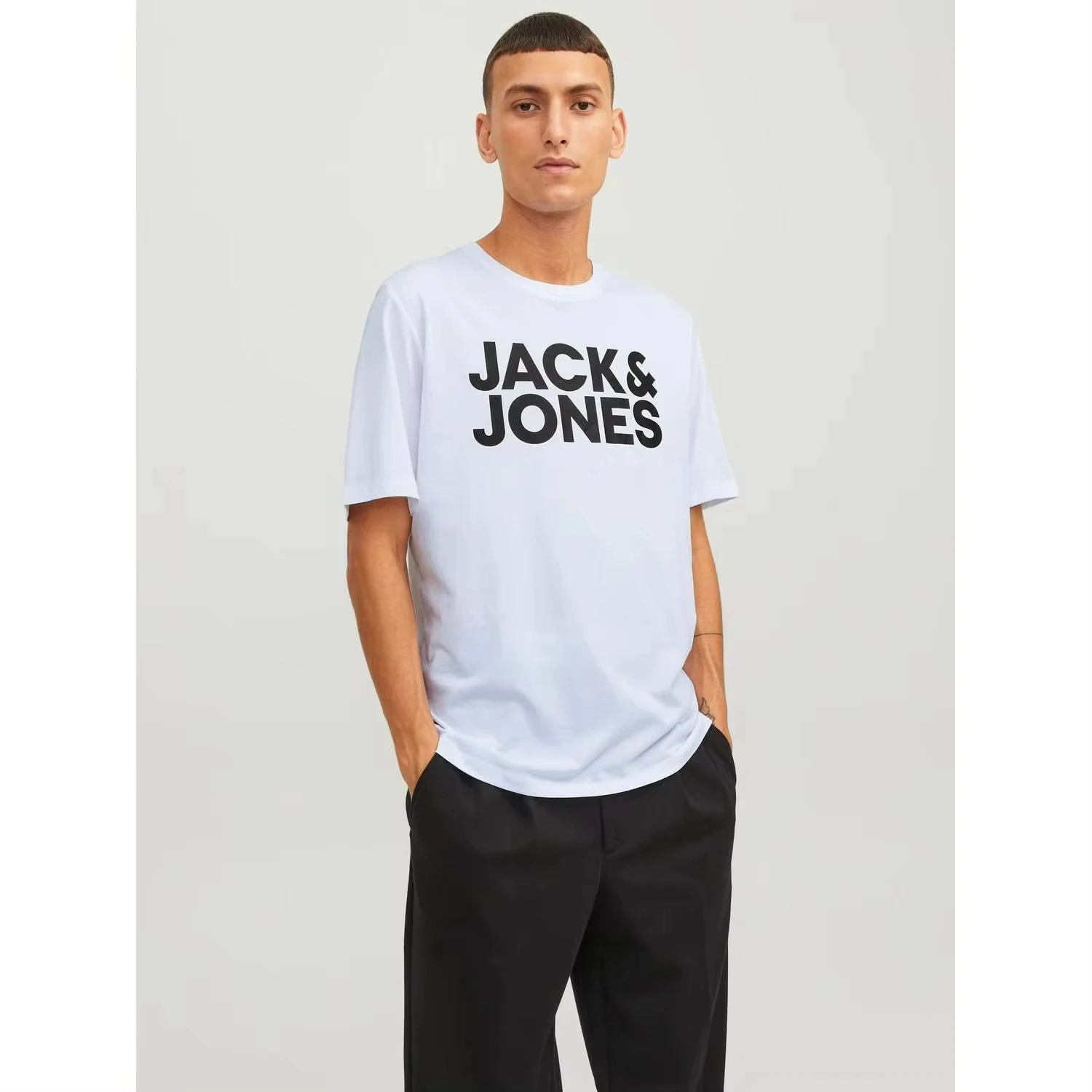 2025 Motorcycle Jack & jones Men's Cotton Letter Printed T-shirt Mod jjcorp logo fashion Casual Round Neck Oversized Loose Top
2025 Motorcycle Jack & jones Men's Cotton Letter Printed T-shirt Mod jjcorp logo fashion Casual Round Neck Oversized Loose Top