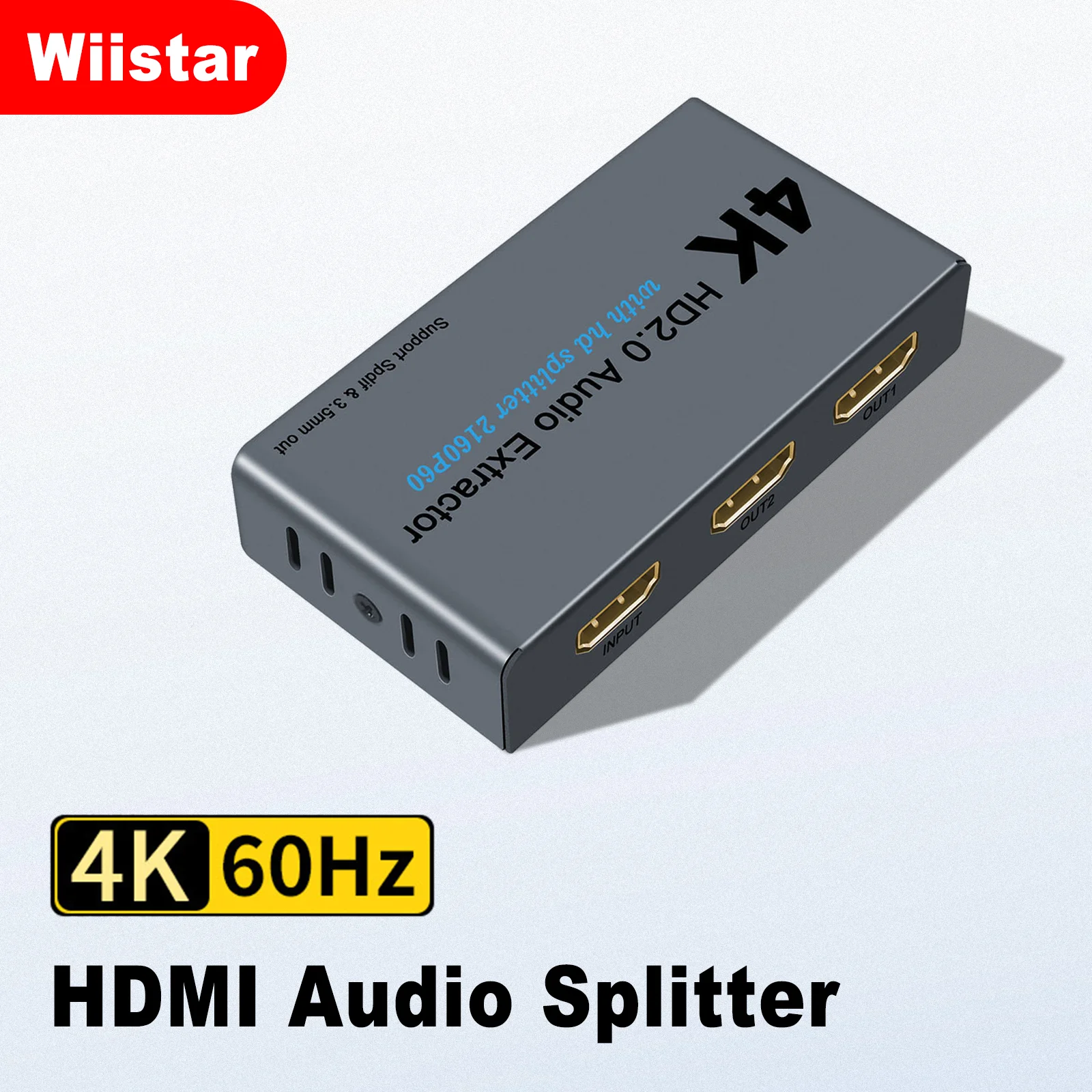 Wiistar HDMI Audio Extractor Splitter HDMI 1 in 2 out 4K60Hz HDMI to HDMI Optica SPDIF + 3.5mm HDMI Audio Sppliter support HDR
Wiistar HDMI Audio Extractor Splitter HDMI 1 in 2 out 4K60Hz HDMI to HDMI Optica SPDIF + 3.5mm HDMI Audio Sppliter support HDR