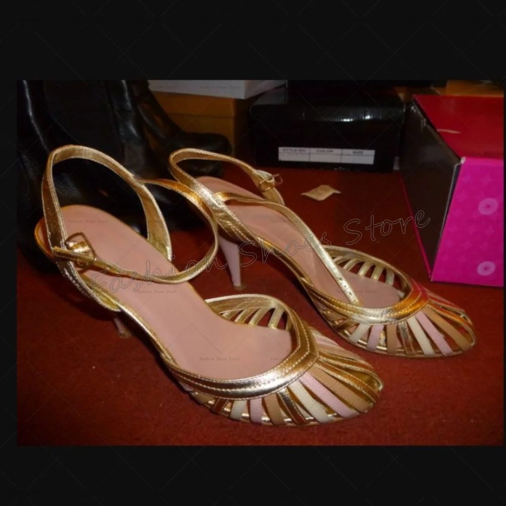 Gold Tip Binding Hollow Out Sandals Buckle Strap Women Shoes Stilettos High Heels Party Banquet Dating 2025 Zapatos Para Mujere
Gold Tip Binding Hollow Out Sandals Buckle Strap Women Shoes Stilettos High Heels Party Banquet Dating 2025 Zapatos Para Mujere