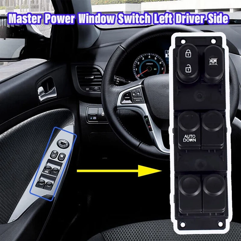 Переключатель управления стеклоподъемником 93570-1R210 для Hyundai Accent 2015-2017 LHD
Переключатель управления стеклоподъемником 93570-1R210 для Hyundai Accent 2015-2017 LHD