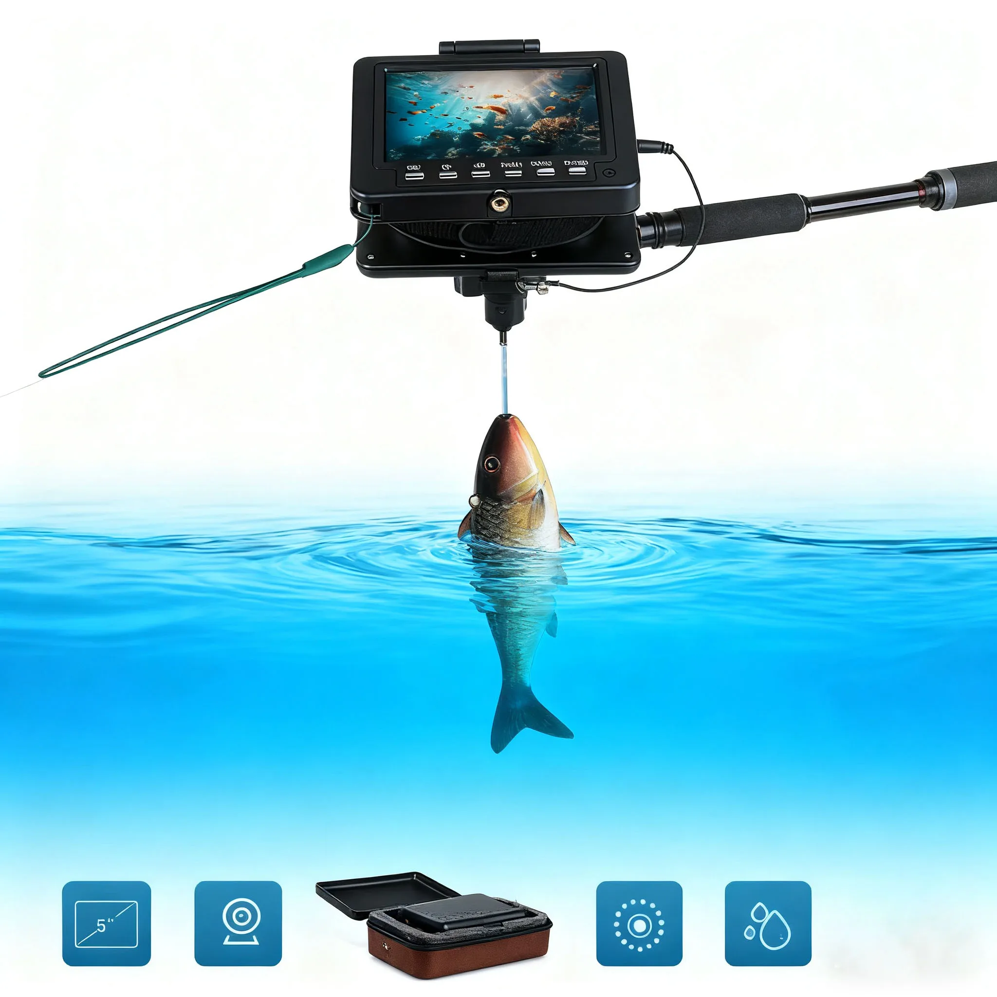 1000TVL HD Fishing Camera with 5" Display 15M Range and Dual Spectrum Illumination for Ice Sea River Use
1000TVL HD Fishing Camera with 5" Display 15M Range and Dual Spectrum Illumination for Ice Sea River Use