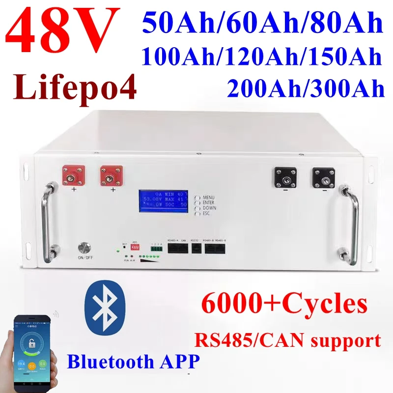 HYL48V 51.2V 100Ah 200Ah 50Ah 60Ah 80Ah 120Ah 150Ah 300Ah 400Ah Lifepo4 Battery RS485 CAN RS232 for Solar Energy Storage Base
HYL48V 51.2V 100Ah 200Ah 50Ah 60Ah 80Ah 120Ah 150Ah 300Ah 400Ah Lifepo4 Battery RS485 CAN RS232 for Solar Energy Storage Base