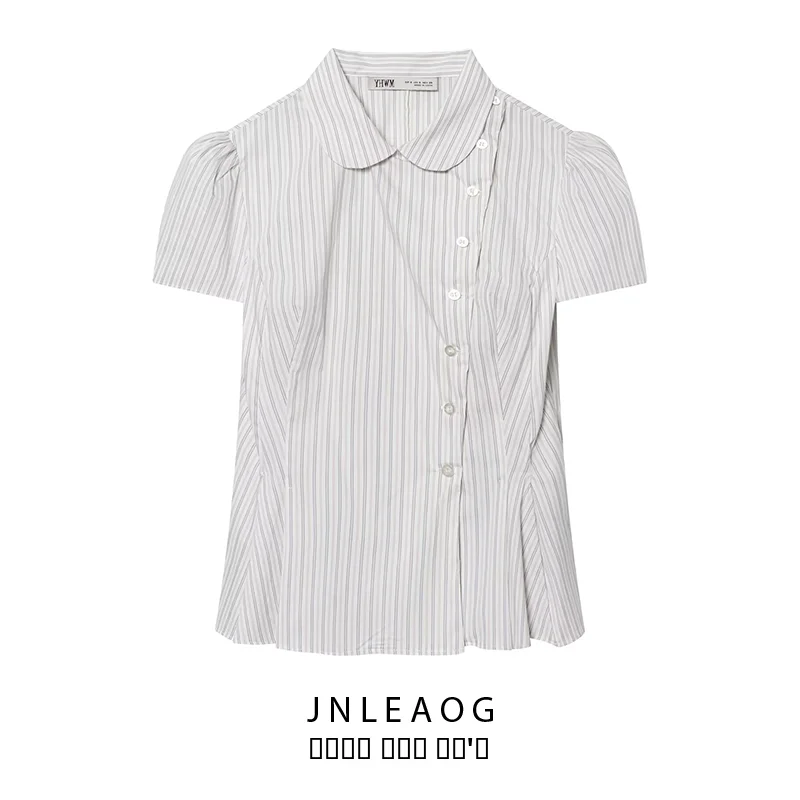 Fashionable Casual Striped Shirt JNLEAOG Spring New Women's Clothing Style European Flavour Slim Fit Polyester Short Sleeve
Fashionable Casual Striped Shirt JNLEAOG Spring New Women's Clothing Style European Flavour Slim Fit Polyester Short Sleeve