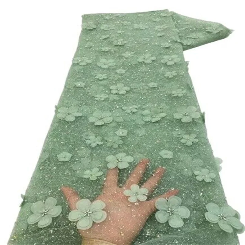 African Net Beaded Lace Fabric Green High Quality Lace Sequins French Tulle Lace 5 Yards Nigerian Lace Fabric For Wedding Dress
African Net Beaded Lace Fabric Green High Quality Lace Sequins French Tulle Lace 5 Yards Nigerian Lace Fabric For Wedding Dress