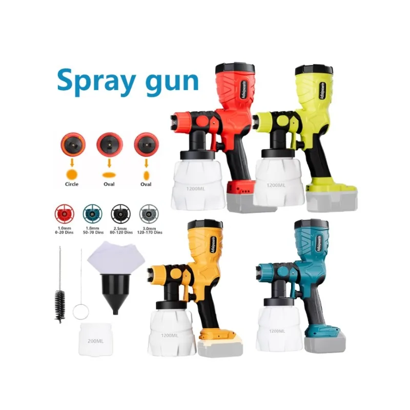 200W Cordless High-Speed Spray Gun for Makita/Dewalt/Milwaukee/Bosch/Ryobi 18V Battery for House Painting and Furniture
200W Cordless High-Speed Spray Gun for Makita/Dewalt/Milwaukee/Bosch/Ryobi 18V Battery for House Painting and Furniture