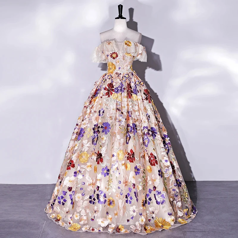 Customized Flowers Embroidery Evening Dress Boat Neck Ruched A-Line Lace Up Floor-Length Short Sleeves Party Formal Gown Woman
Customized Flowers Embroidery Evening Dress Boat Neck Ruched A-Line Lace Up Floor-Length Short Sleeves Party Formal Gown Woman
