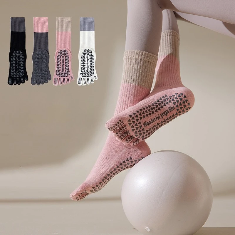 Носки для йоги с пятью пальцами, силиконовые нескользящие носки для тренажерного зала, фитнеса, пилатеса, домашние тренировки, пола, профессиональные женские спортивные длинные носки
Носки для йоги с пятью пальцами, силиконовые нескользящие носки для тренажерного зала, фитнеса, пилатеса, домашние тренировки, пола, профессиональные женские спортивные длинные носки