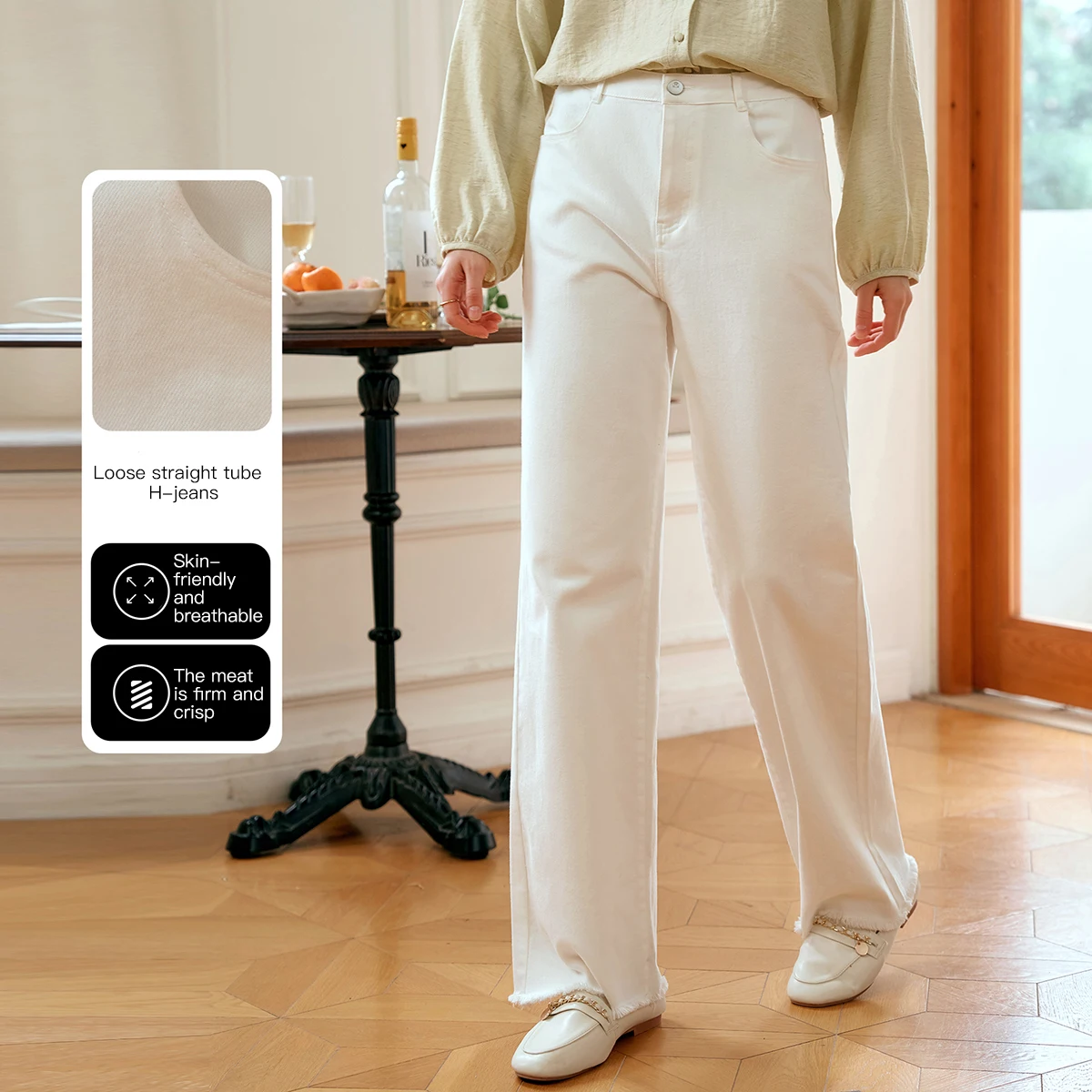 OLrain Women's Straight White Jeans 2025 Soft Retro High Waist Wide-Leg Denim Pants Casual Commuter Female Trousers M56QA93802
OLrain Women's Straight White Jeans 2025 Soft Retro High Waist Wide-Leg Denim Pants Casual Commuter Female Trousers M56QA93802