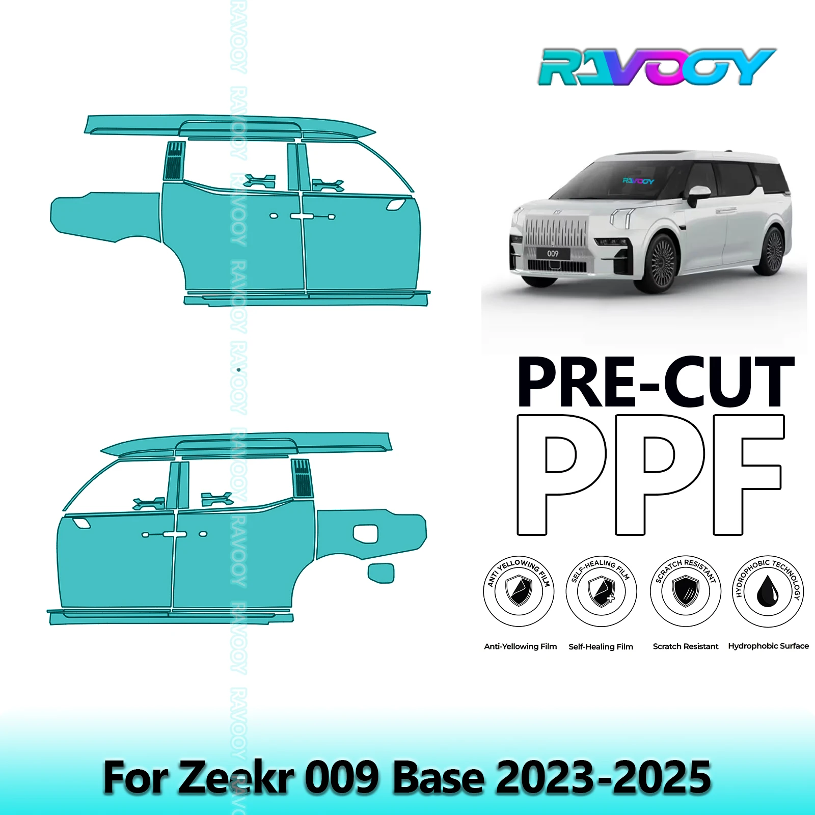For Zeekr 009 Base 2023-2025 8.5mil Clear Matte Pre-Cut PPF Door & A/B Pillar Kit TPU Paint Protection Film Set
For Zeekr 009 Base 2023-2025 8.5mil Clear Matte Pre-Cut PPF Door & A/B Pillar Kit TPU Paint Protection Film Set