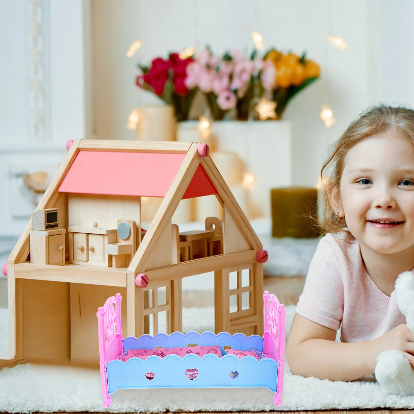 Miniature Bed Baby Crib Furniture Bedroom Accessory for Girls Playing House Kids Pretend Play Baby Bed Crib for
Miniature Bed Baby Crib Furniture Bedroom Accessory for Girls Playing House Kids Pretend Play Baby Bed Crib for