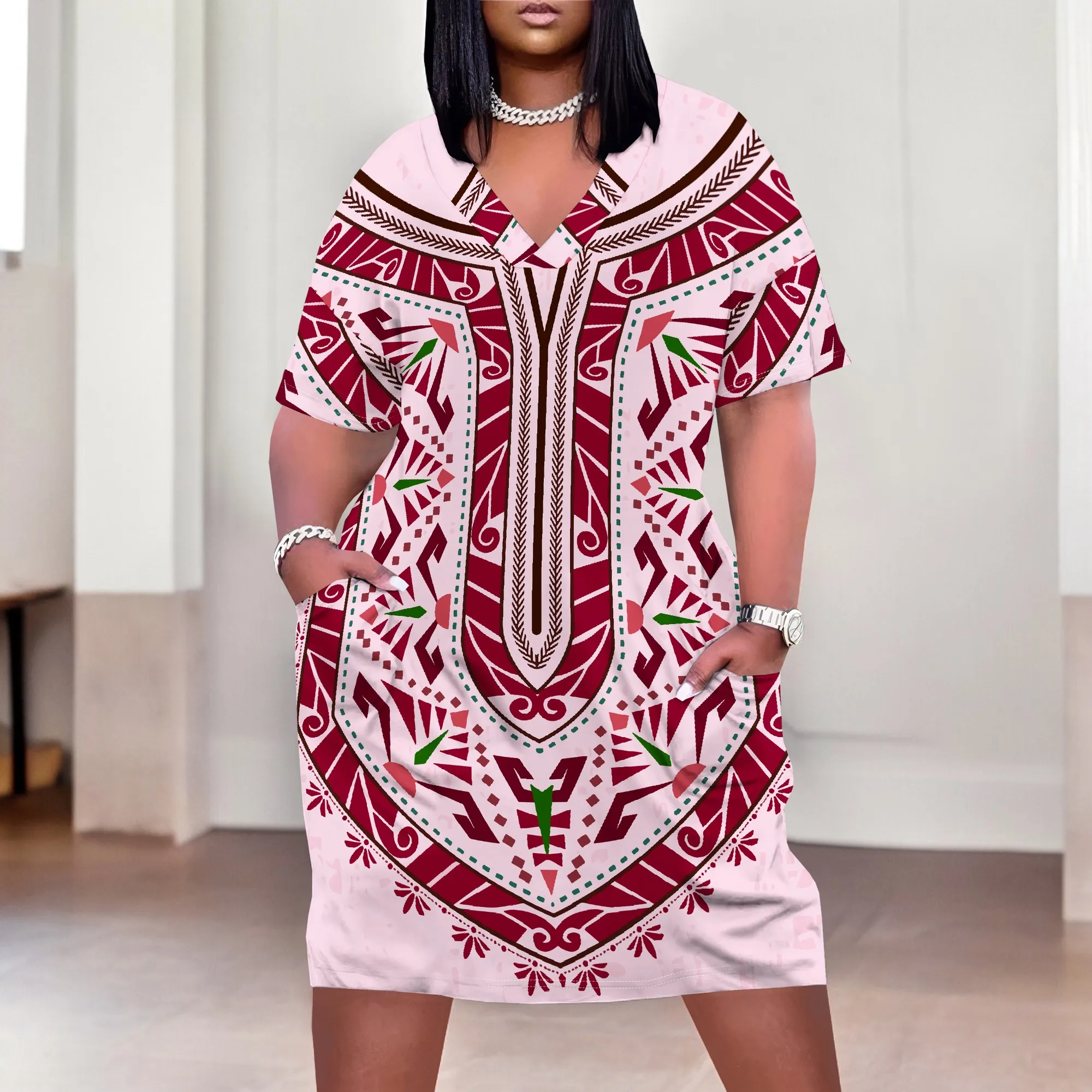 Women's Plus Size African Print Dresses Casual Loose Pocket Short Sleeve Long Maxi Dress
Women's Plus Size African Print Dresses Casual Loose Pocket Short Sleeve Long Maxi Dress