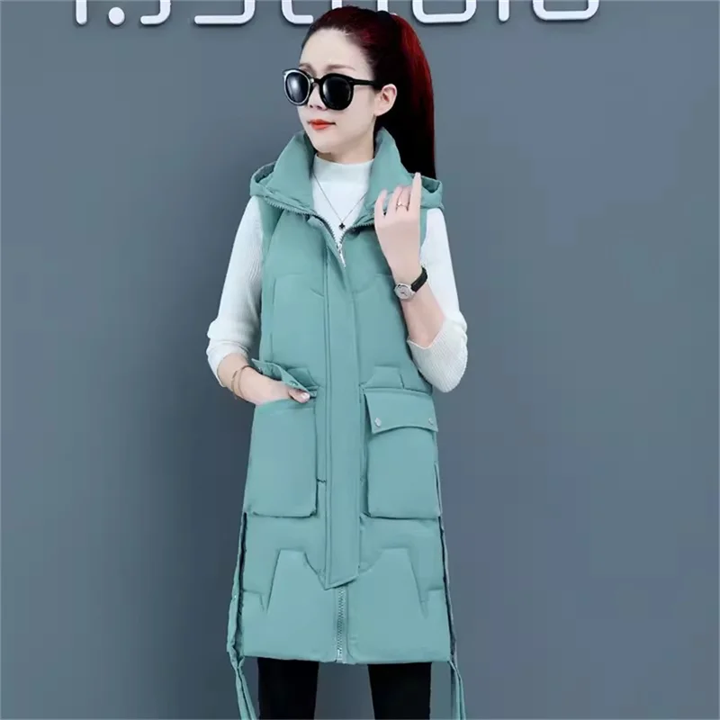 2025 New Spring Autumn Winter Long Down Cotton Women's Vest Coat Solid Color Zipper Hooded Casual Waistcoat Ladies Vest Jacket
2025 New Spring Autumn Winter Long Down Cotton Women's Vest Coat Solid Color Zipper Hooded Casual Waistcoat Ladies Vest Jacket