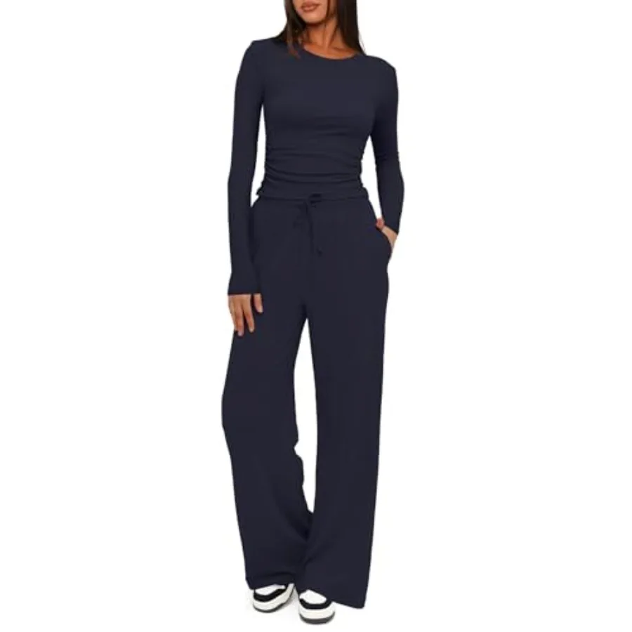 Darong Women's 2 Pcs Outfits Lounge Sets 2026 Long Sleeve Tops Wide Leg Pants Casual Matching Set
Darong Women's 2 Pcs Outfits Lounge Sets 2026 Long Sleeve Tops Wide Leg Pants Casual Matching Set