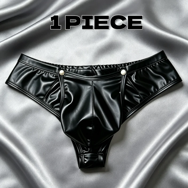 Men's Detachable Button PU Leather Briefs Low Rise U-Bulge Sexy Nightclub Underwear
Men's Detachable Button PU Leather Briefs Low Rise U-Bulge Sexy Nightclub Underwear