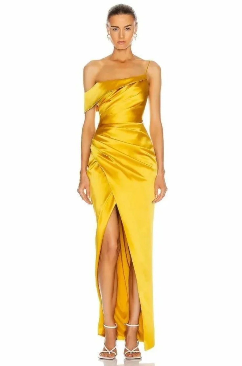 Elegant long one-shoulder evening dress with slit tight sexy Italian shoulder with backless floor length PROM party mermaid gown
Elegant long one-shoulder evening dress with slit tight sexy Italian shoulder with backless floor length PROM party mermaid gown