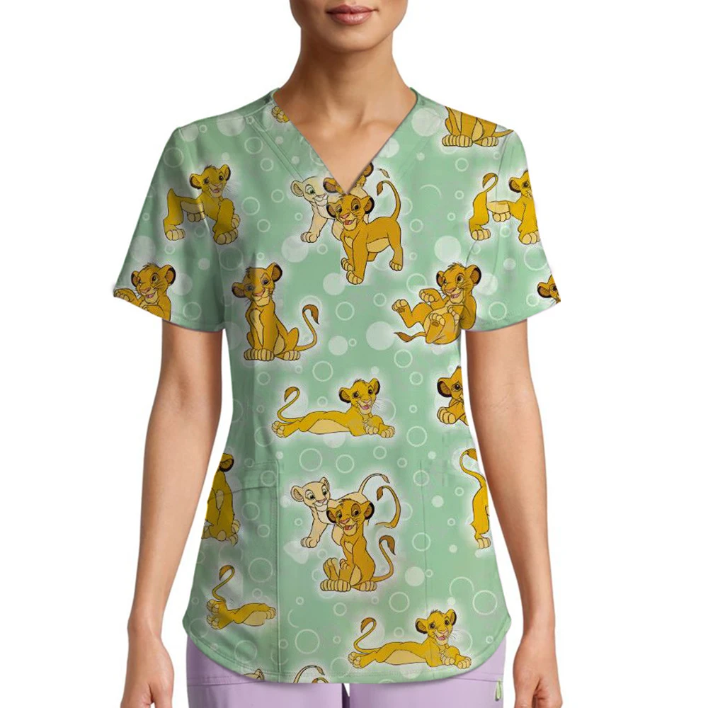 Clinical Uniform Woman Disney Lion King Print V-Neck Micro-Stretch Dental Nursing Tops Short Sleeve Summers Uniforms Women Medic
Clinical Uniform Woman Disney Lion King Print V-Neck Micro-Stretch Dental Nursing Tops Short Sleeve Summers Uniforms Women Medic