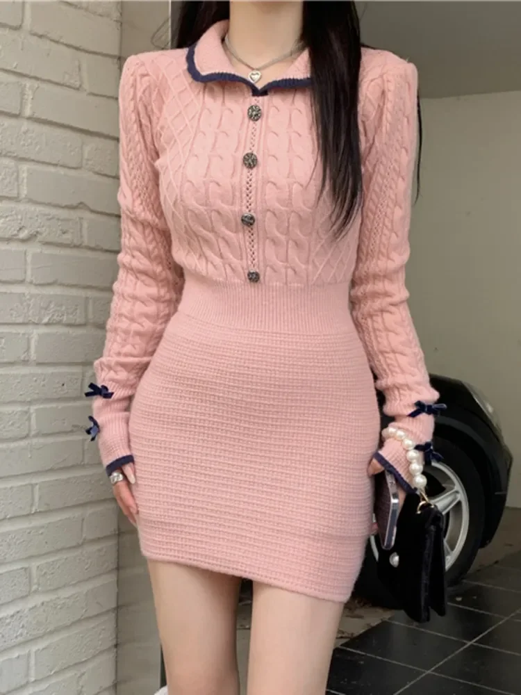Korean Sweet Knitted Sweater Dress Woman Slim Bodycon Y2k Mini Party Dress Fashion Casual Elegant 2023 Spring Chic Vestido Mujer
Korean Sweet Knitted Sweater Dress Woman Slim Bodycon Y2k Mini Party Dress Fashion Casual Elegant 2023 Spring Chic Vestido Mujer