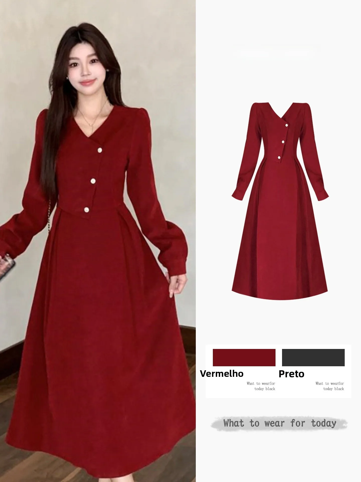 Red A-Line Dress Women's Autumn Winter Wedding Dress Slimming Important Occasions High Waist French Style Long Sleeve V-Neck ...
Red A-Line Dress Women's Autumn Winter Wedding Dress Slimming Important Occasions High Waist French Style Long Sleeve V-Neck ...