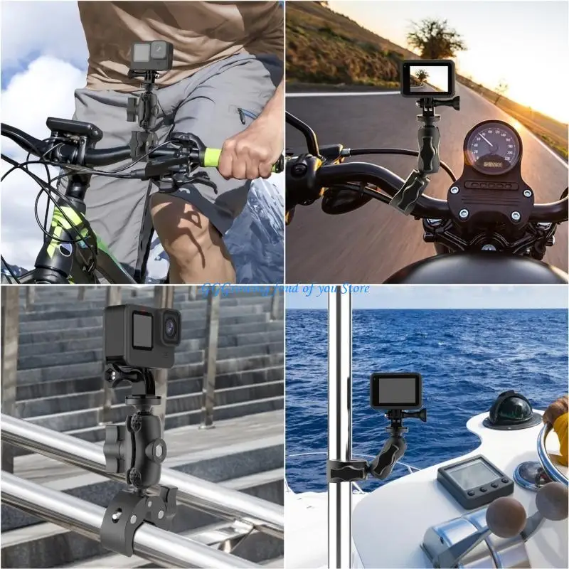 H9EB Camera Clamp Mount for Action Cameras Double Socket Arm Antislip Silicone Pad
H9EB Camera Clamp Mount for Action Cameras Double Socket Arm Antislip Silicone Pad