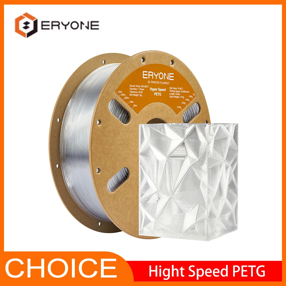 Нить ERYONE Rapid PETG для 3D-принтера 1,75 мм ±0,03 мм, 1 кг (2,2 фунта)/катушка — 30-500 мм/с, высокая скорость, подходит для большинства принтеров FDM
Нить ERYONE Rapid PETG для 3D-принтера 1,75 мм ±0,03 мм, 1 кг (2,2 фунта)/катушка — 30-500 мм/с, высокая скорость, подходит для большинства принтеров FDM