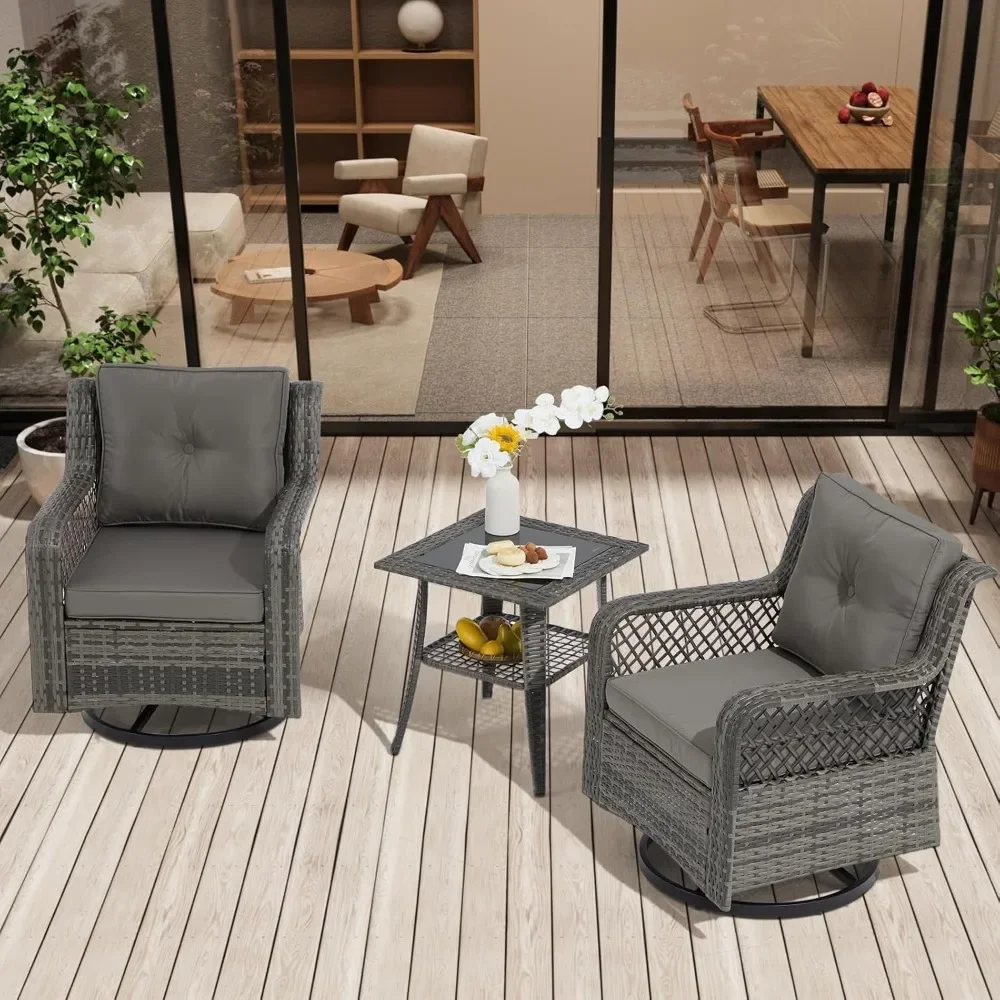 3 Pieces Outdoor Patio Furniture Set, Wicker Swivel Rocking Chair Set for Porch Backyard Garden Garden Furniture Sets
3 Pieces Outdoor Patio Furniture Set, Wicker Swivel Rocking Chair Set for Porch Backyard Garden Garden Furniture Sets