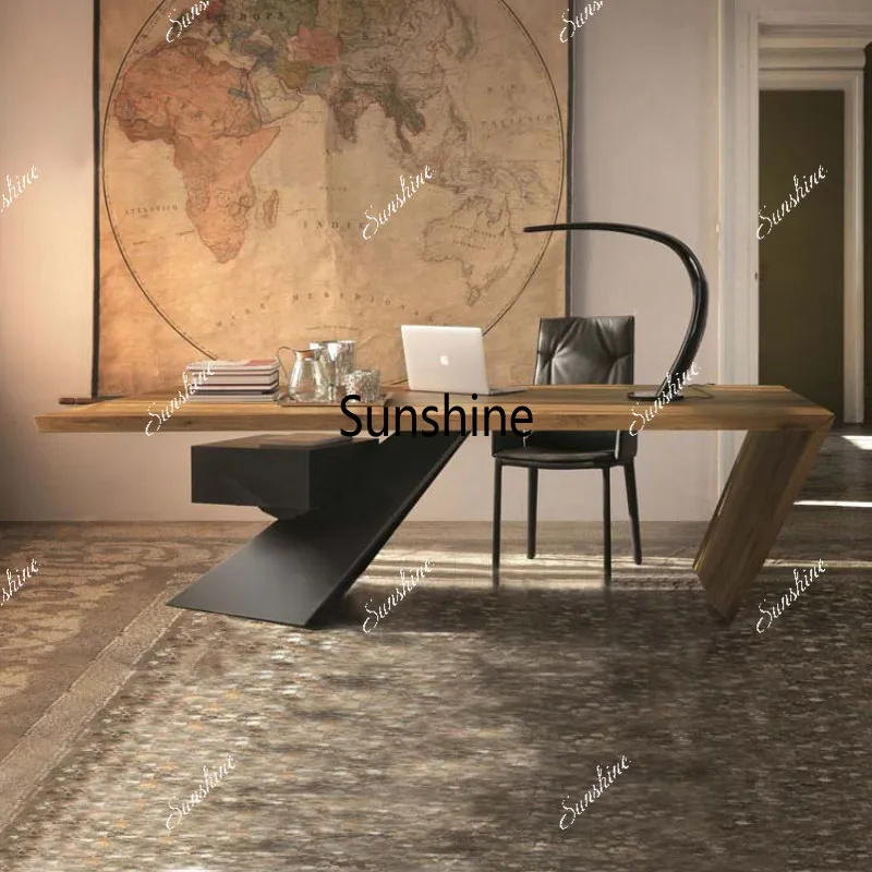 New Chinese creative solid wood computer desk desktop home industrial style personality
New Chinese creative solid wood computer desk desktop home industrial style personality