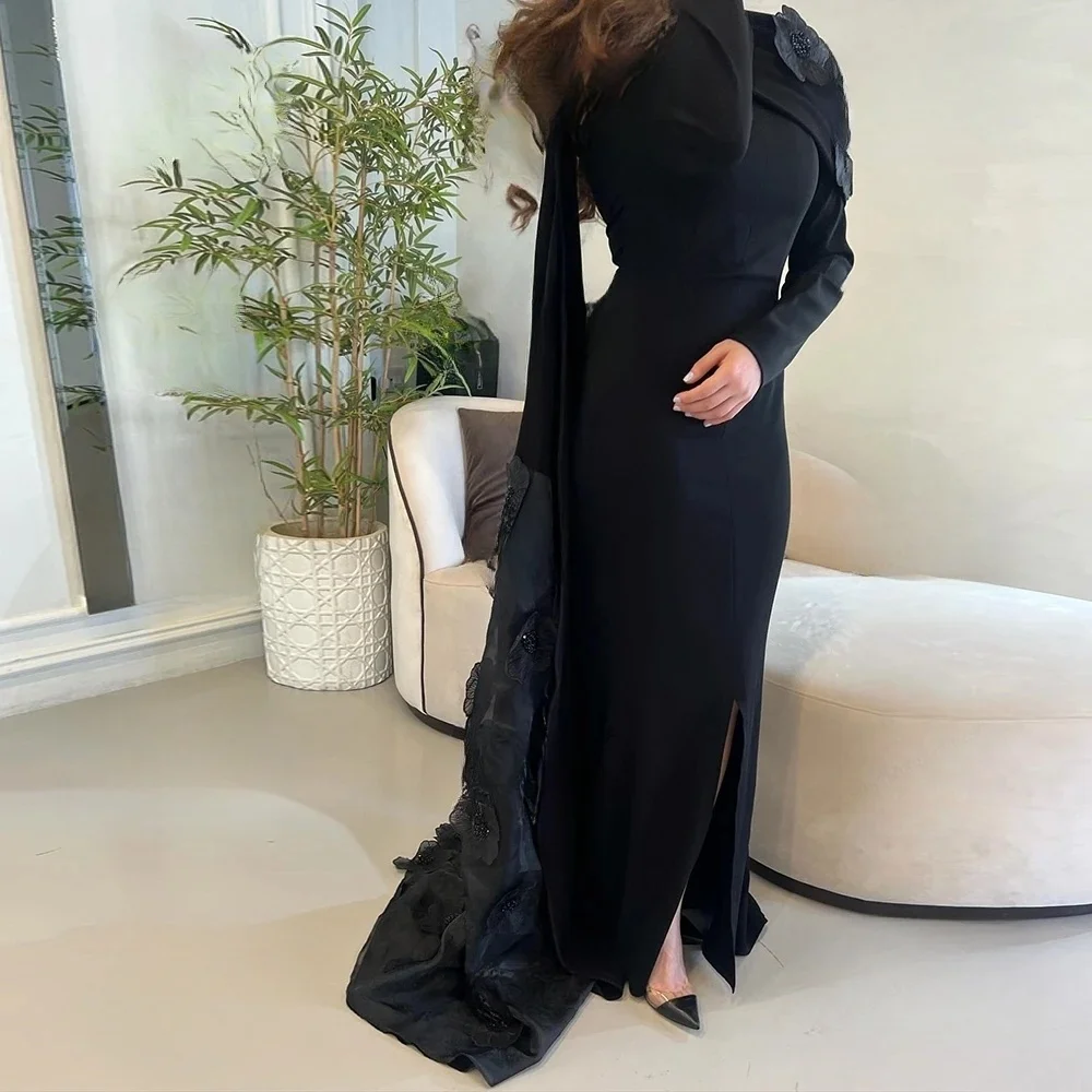 Black Floral Long Sleeves Bespoke Occasion Gown Evening Dresses Pastrol Unisex Jersey Retro Dubai Saudi Arabic Prom Customized
Black Floral Long Sleeves Bespoke Occasion Gown Evening Dresses Pastrol Unisex Jersey Retro Dubai Saudi Arabic Prom Customized
