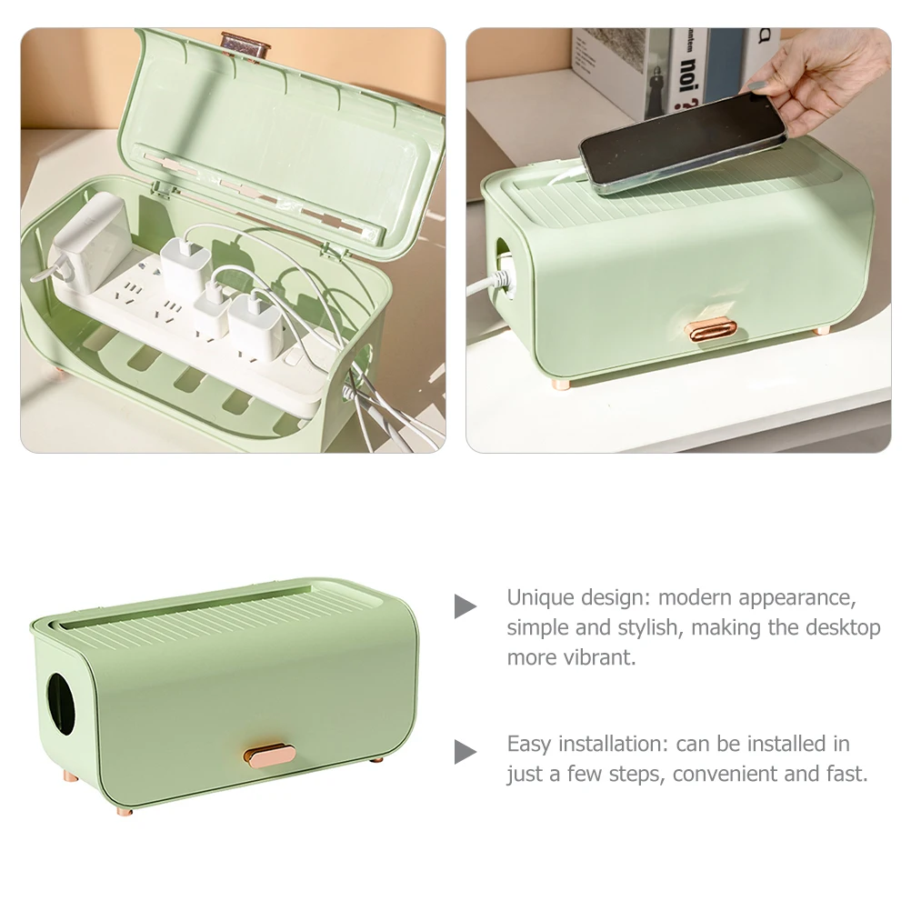Power Cord Storage Box Cable Organizer Green Desk Tidy Holder Large Capacity Modern Design Desktop Organizer Box
Power Cord Storage Box Cable Organizer Green Desk Tidy Holder Large Capacity Modern Design Desktop Organizer Box
